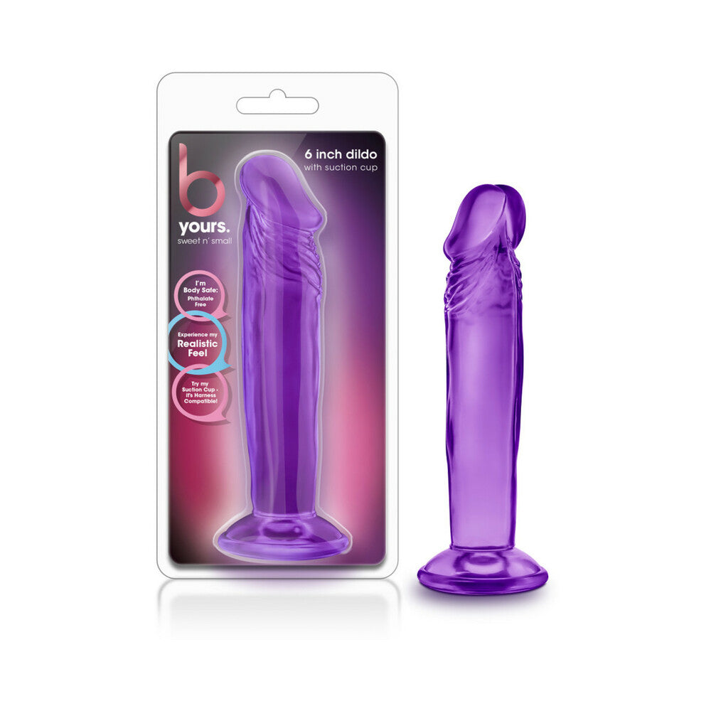 Blush B Yours Sweet n'' Small 6 in. Dildo with Suction Cup Purple