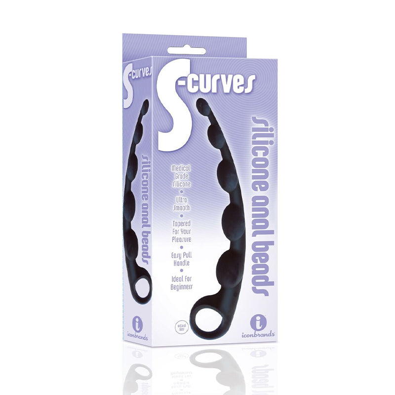 The 9''s Ss-Curves Curved Silicone Anal Beads