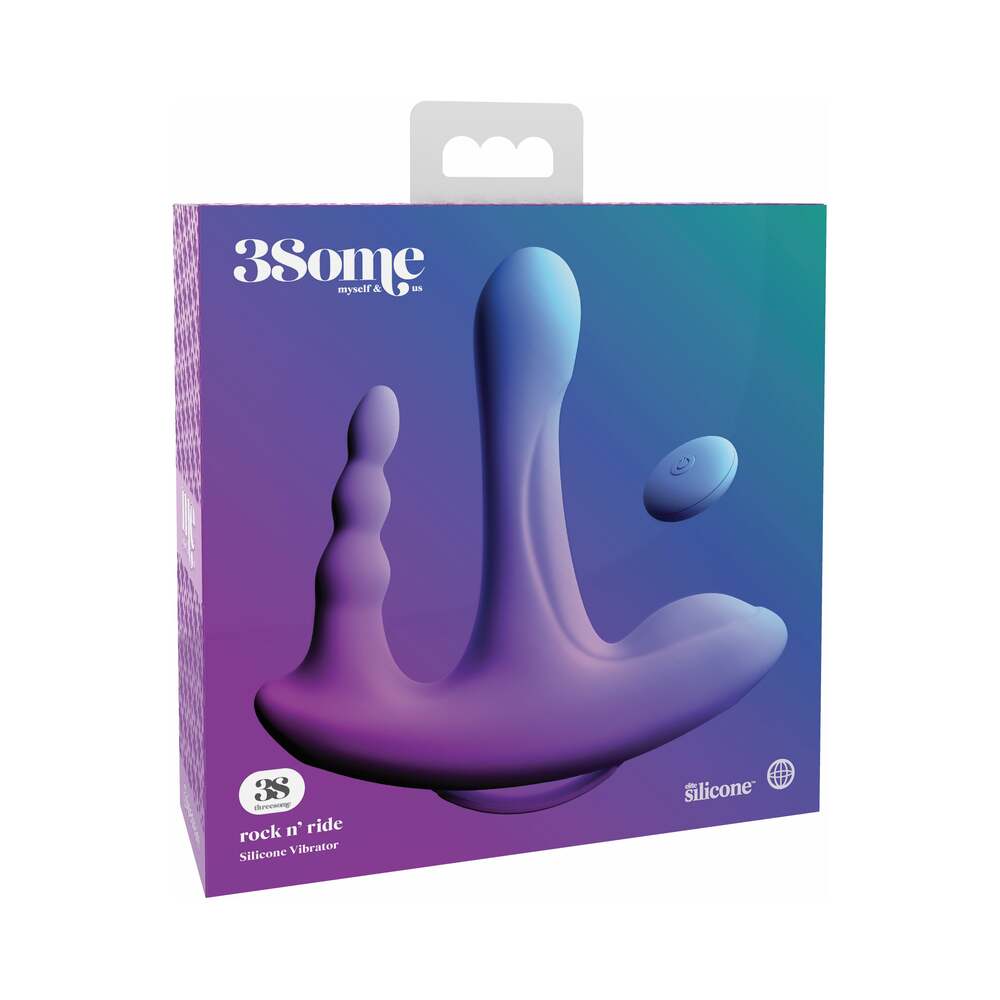 Pipedream 3Some Rock n'' Ride Triple Stimulation Silicone Vibrator Purple