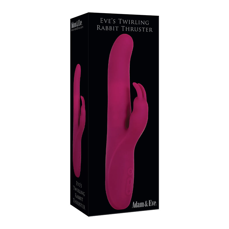 Adam & Eve Eve''s Twirling Rabbit Thruster Rechargeable Silicone Rabbit Vibrator Burgundy