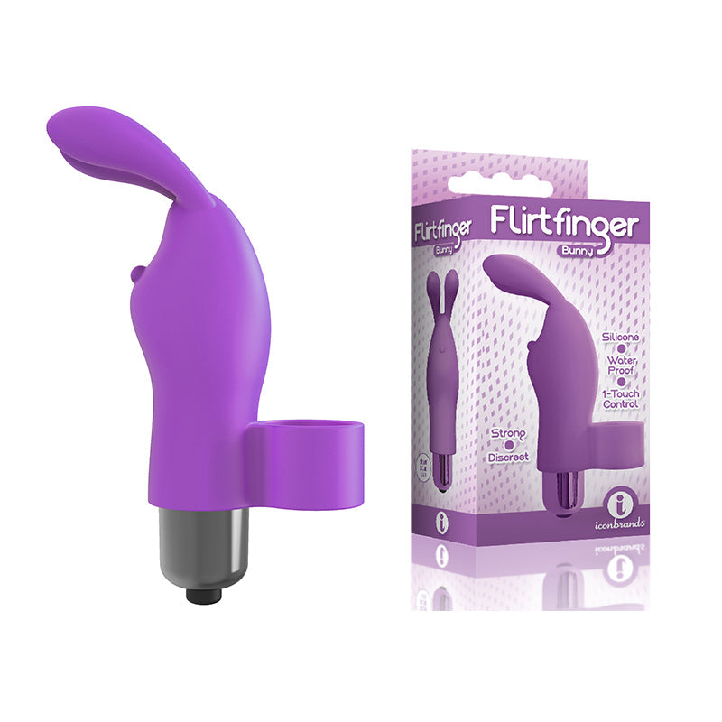 The 9''s Flirt Finger Bunny Finger Vibrator Purple