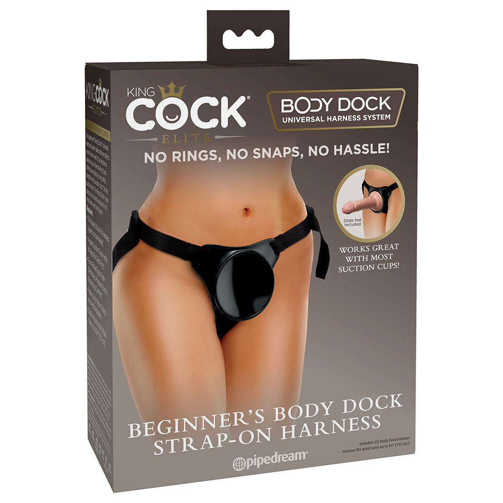 Pipedream King Cock Elite Beginner''s Body Dock Strap-On Harness Black