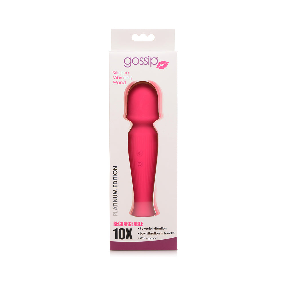 Curve Toys Gossip Rechargeable Silicone Wand Vibrator Magenta