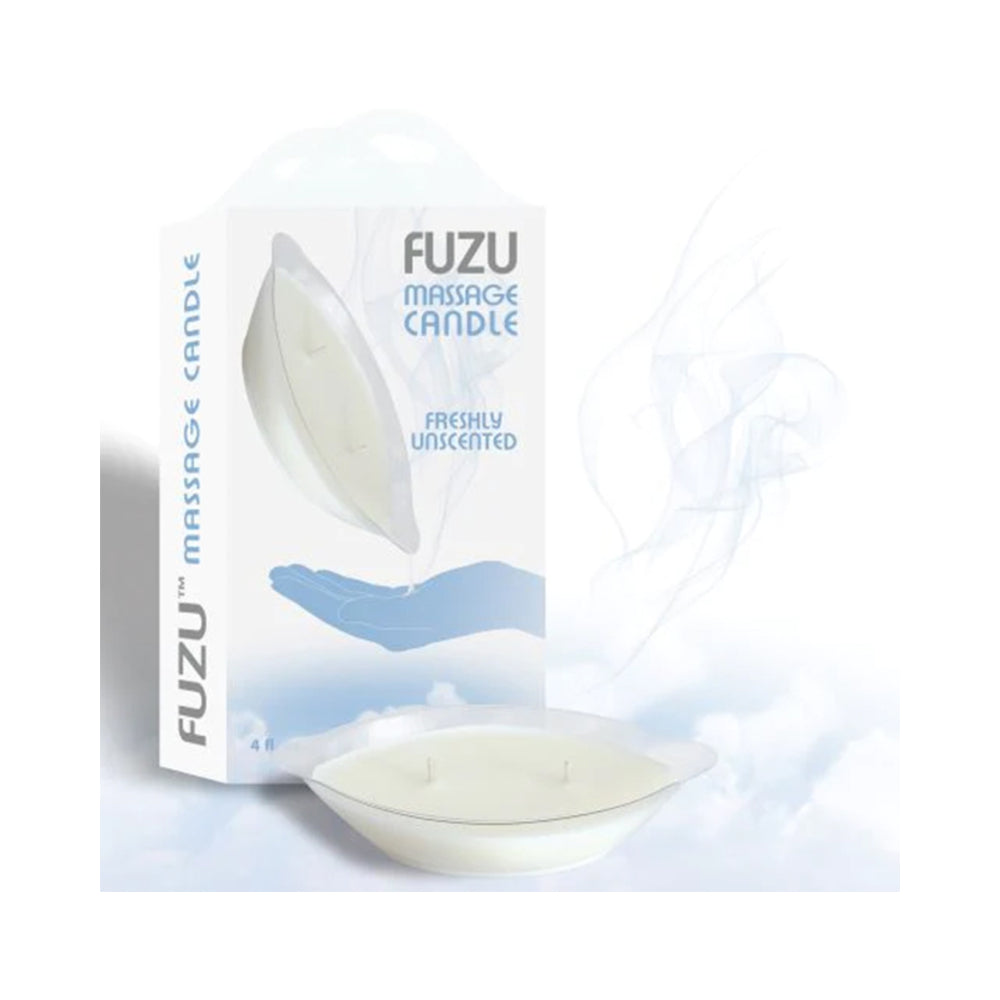 Fuzu Massage Candle Freshly Unscented White 4 oz.