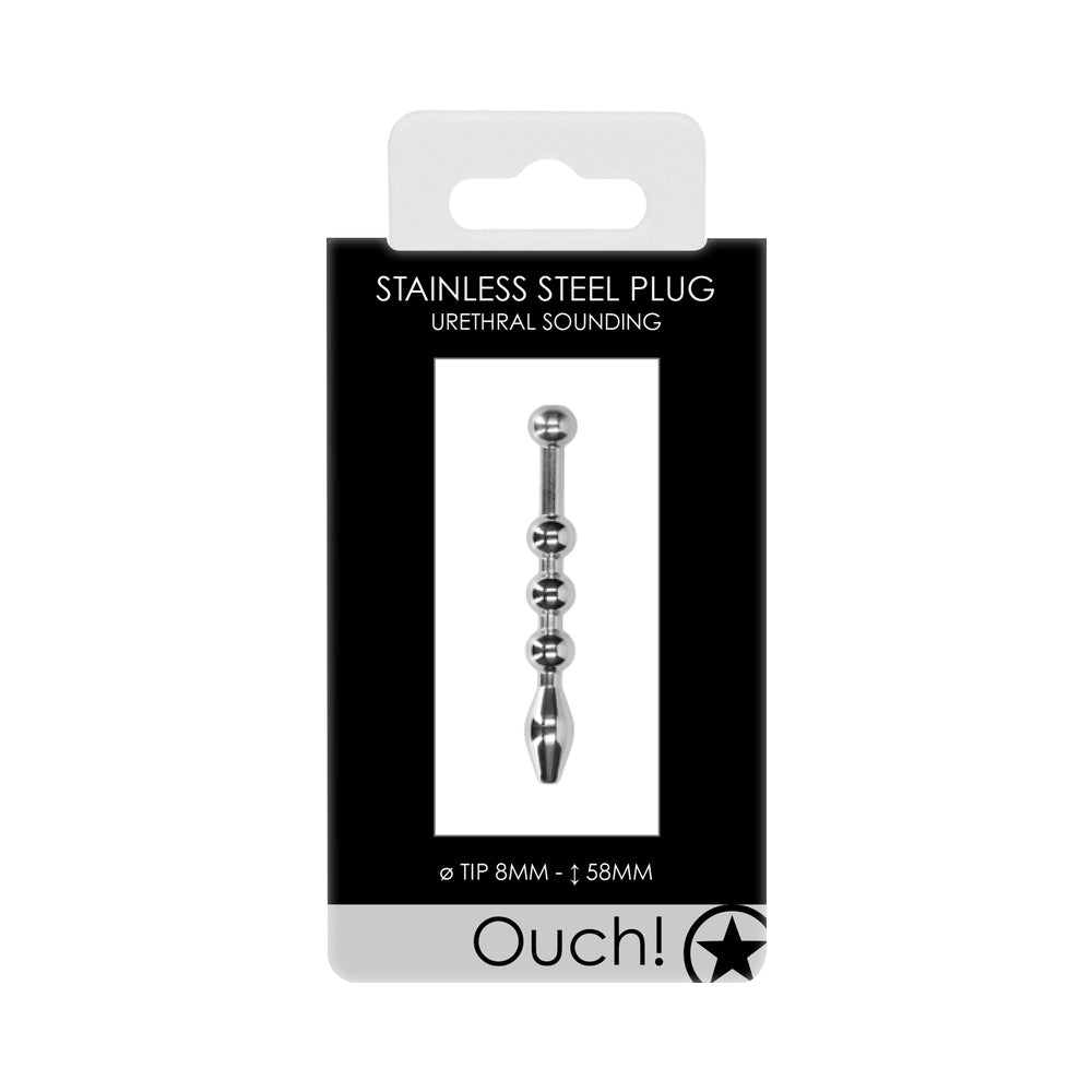 Ouch! Urethral Sounding Stainless Steel Plug 8 mm