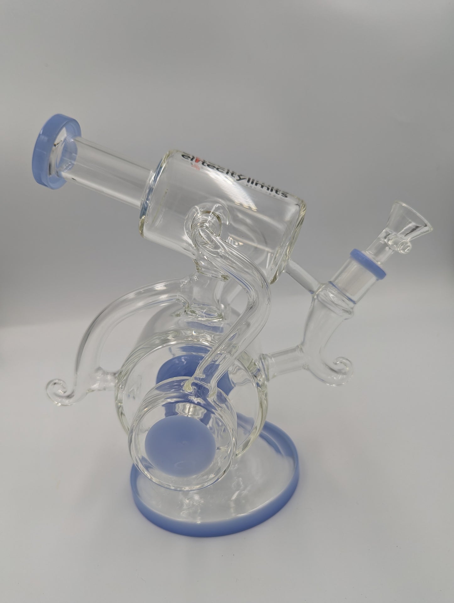 8.6in. Sky Blue & Clear Water Pipe