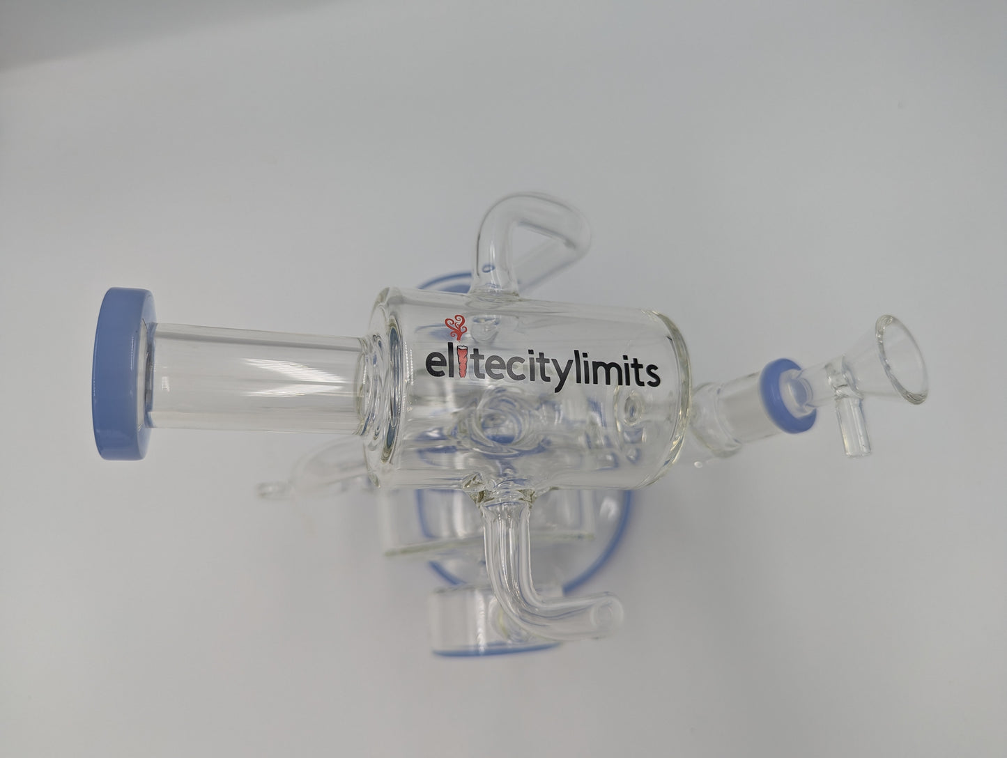 8.6in. Sky Blue & Clear Water Pipe