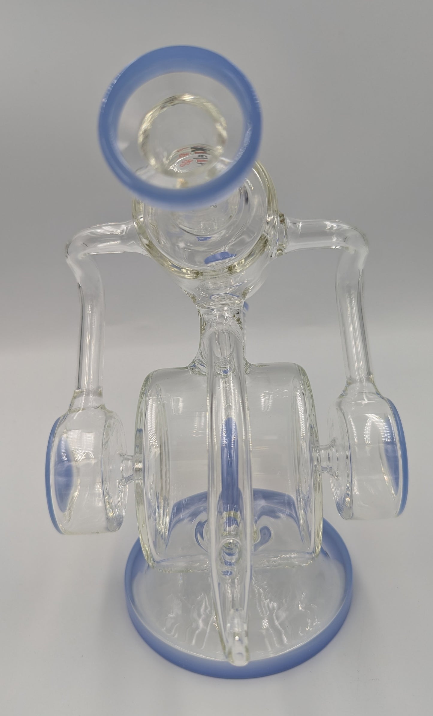 8.6in. Sky Blue & Clear Water Pipe