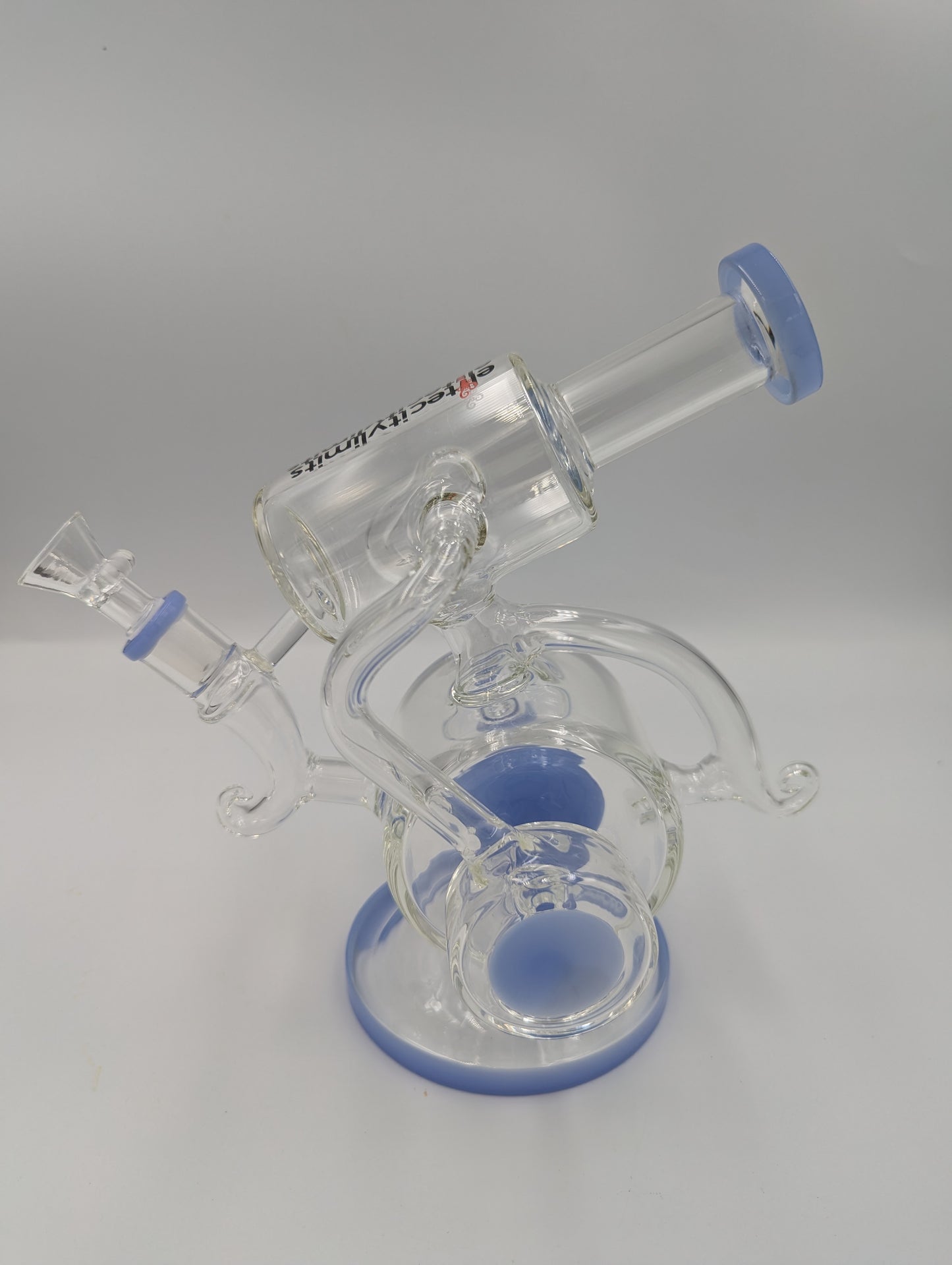 8.6in. Sky Blue & Clear Water Pipe