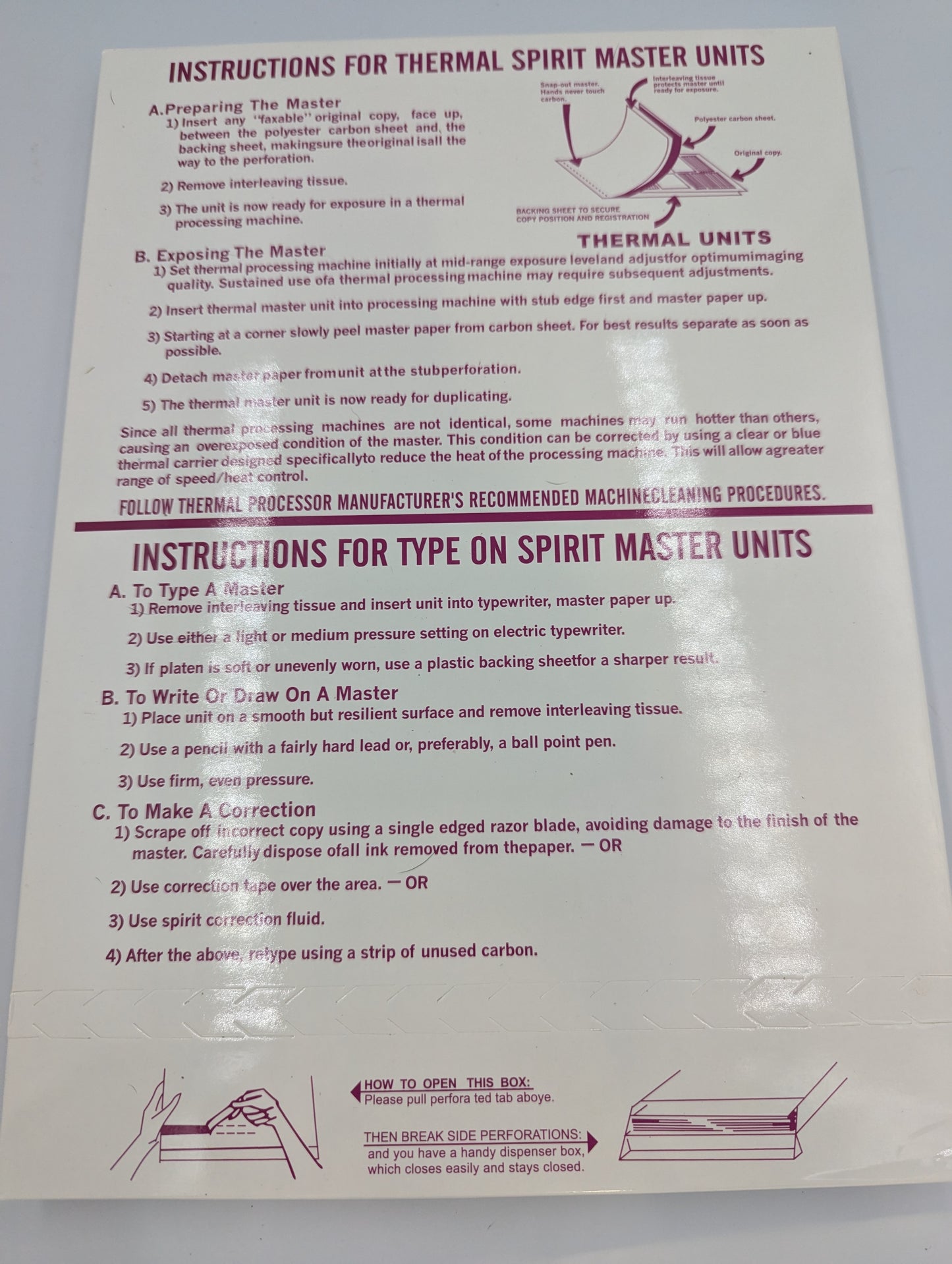 Spirit Thermal Transfer Paper