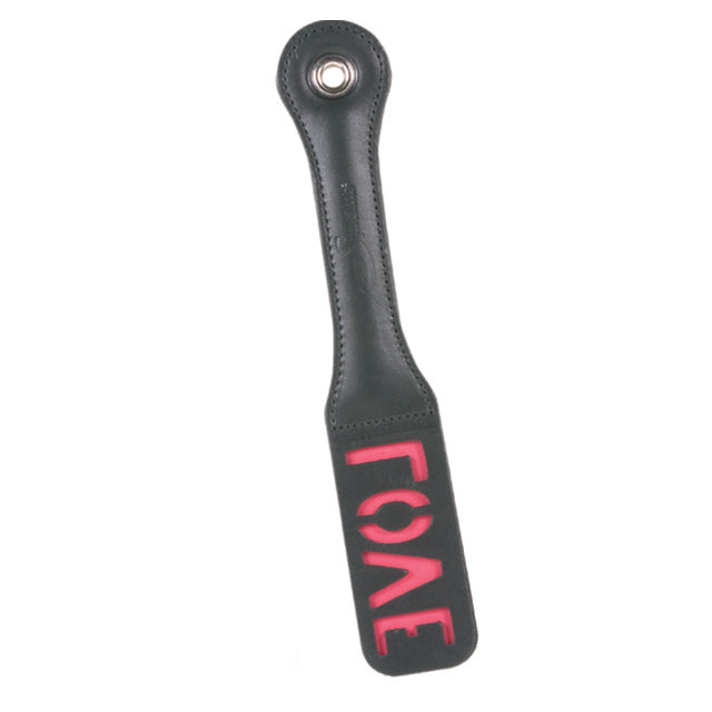 Sportsheets Sex & Mischief 12 in. ''Love'' Leather Impression Paddle