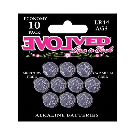 Evolved LR44 AG13 A76 Alkaline Battery 10-Pack
