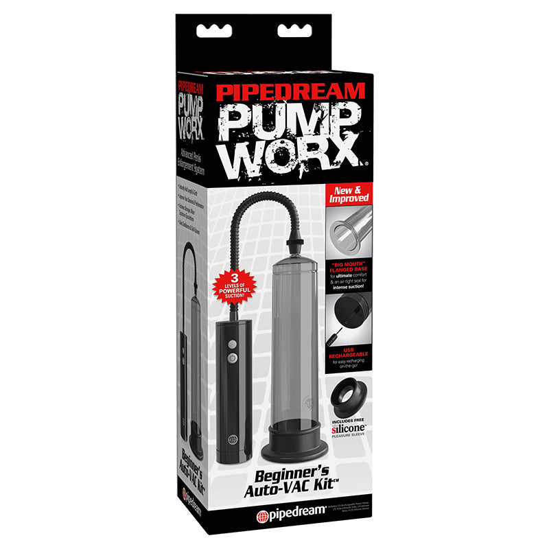 Pipedream Pump Worx Rechargeable Beginner''s Auto-VAC Kit Black