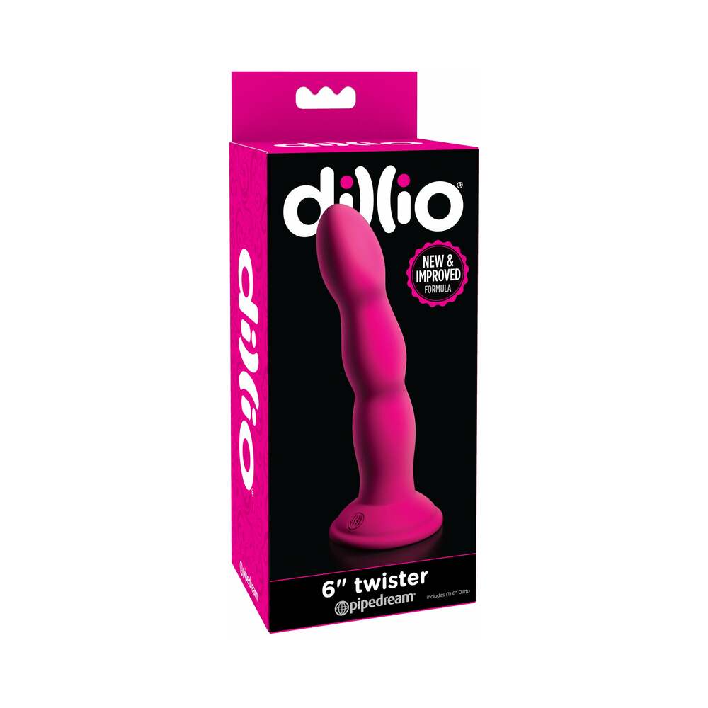 Pipedream Dillio 6 in. Twister Dildo With Suction Cup Pink