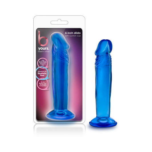 Blush B Yours Sweet n'' Small 6 in. Dildo with Suction Cup Blue