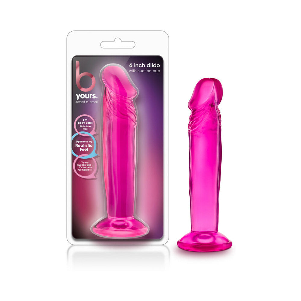 Blush B Yours Sweet n'' Small 6 in. Dildo with Suction Cup Pink