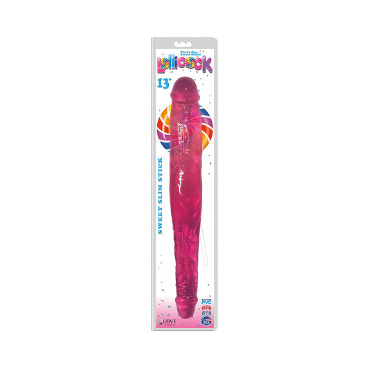 Curve Toys Lollicock Sweet Slim Stick 13 in. Dual Ended Dildo Cherry
