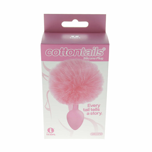 The 9''s Cottontails Sioicone Bunny Tail Butt Plug Pink