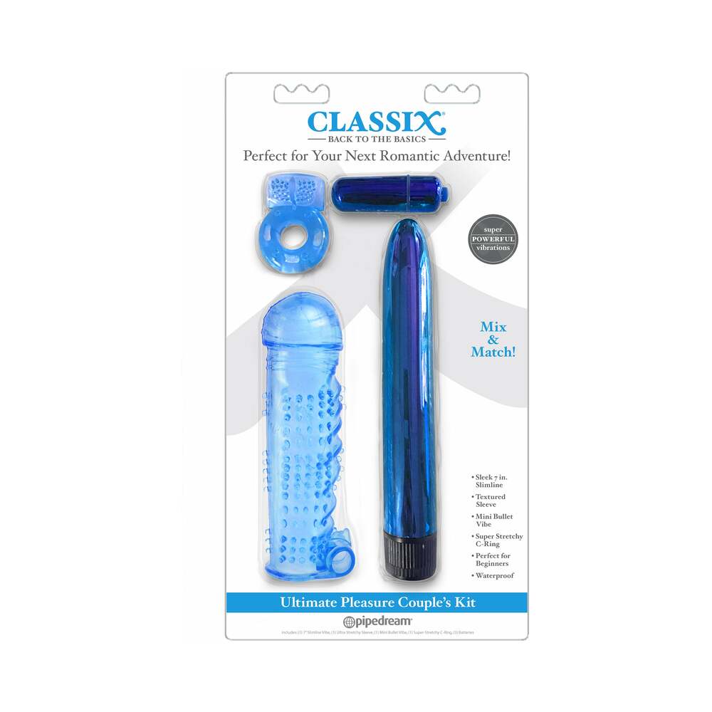 Pipedream Classix 4-Piece Ultimate Pleasure Couple''s Kit Blue