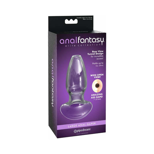 Pipedream Anal Fantasy Elite Collection Large Anal Gaper Glass Tunnel Plug Clear
