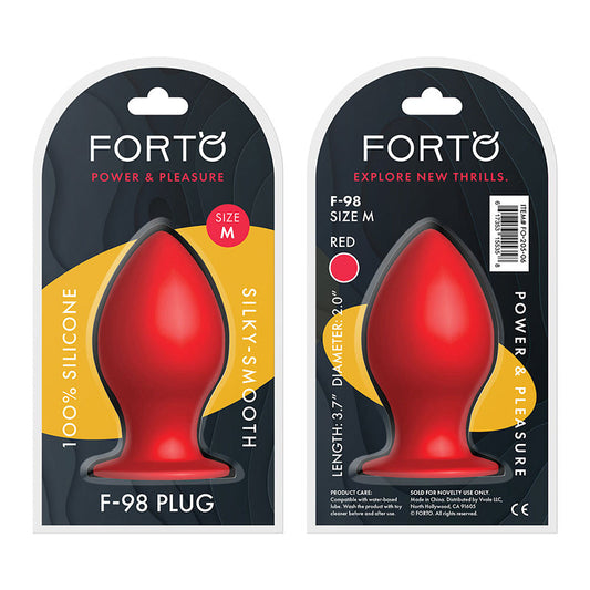 Forto F-98 Cone Silicone Anal Plug Medium Red