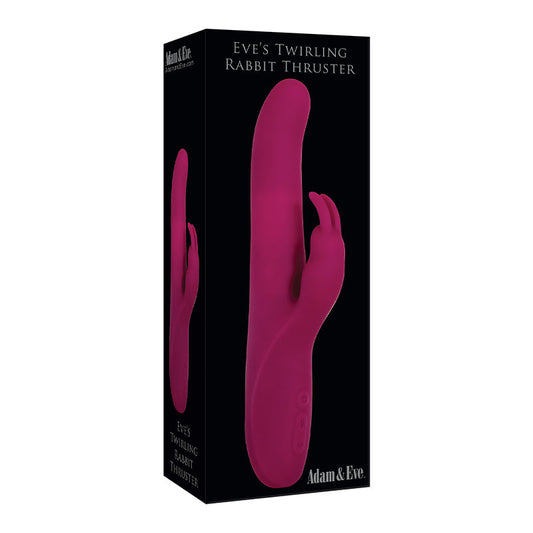 Adam & Eve Eve''s Twirling Rabbit Thruster Rechargeable Silicone Rabbit Vibrator Burgundy