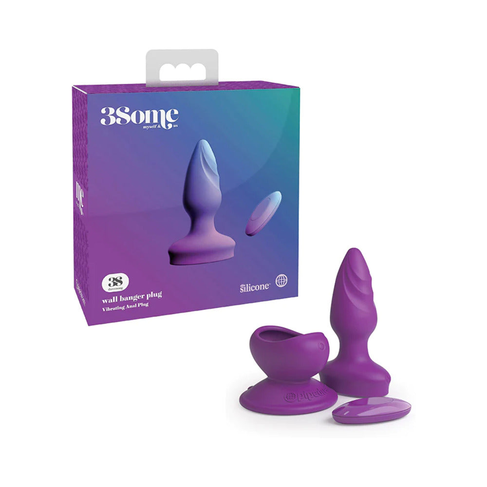 Pipedream 3Some Wall Banger Vibrating Anal Plug Purple