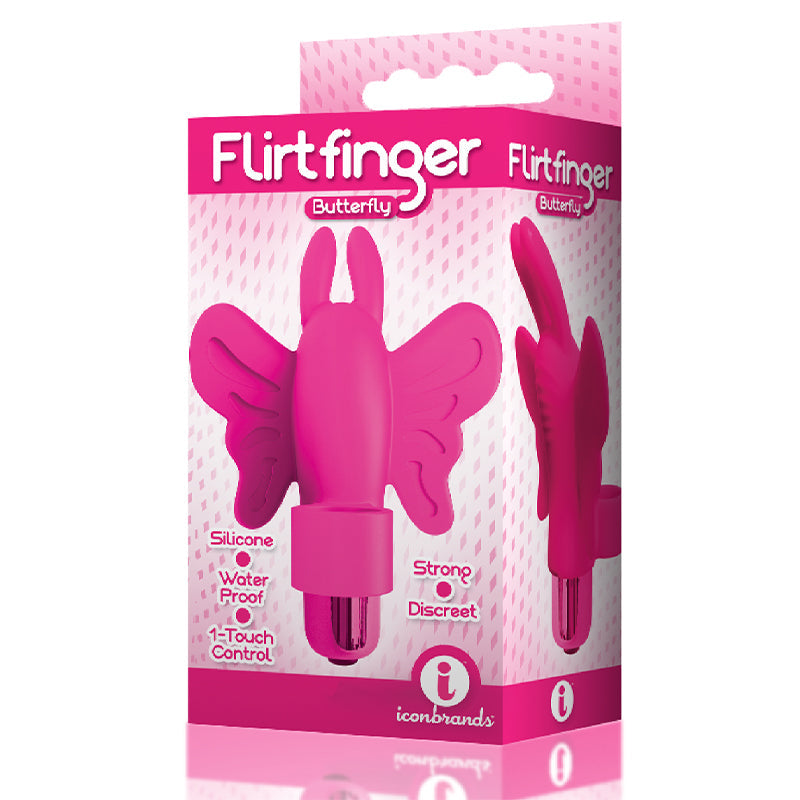 The 9''s Flirt Finger Butterfly Finger Vibrator Pink