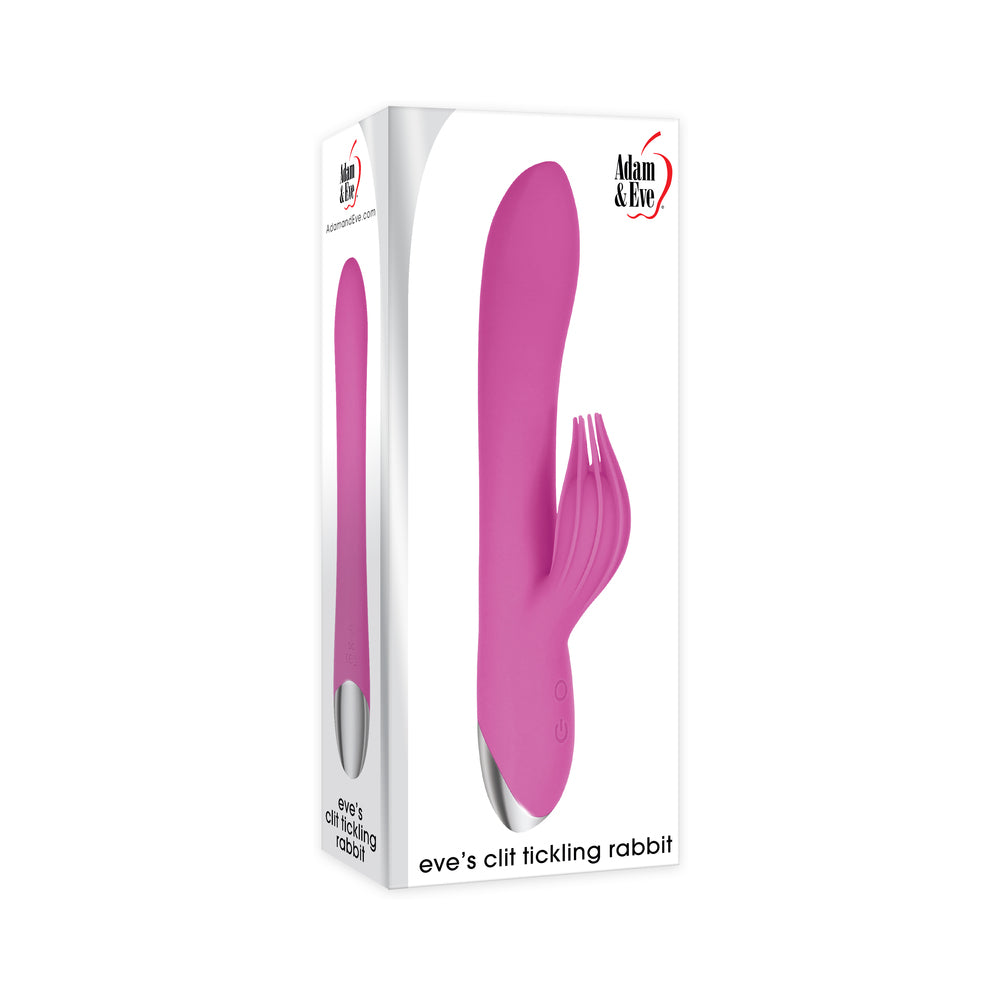 Adam & Eve Eve''s Clit Tickling Rechargeable Silicone Rabbit Vibrator Pink