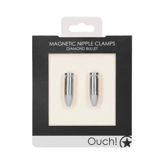 Ouch! Diamond Bullet Magnetic Nipple Clamps Silver