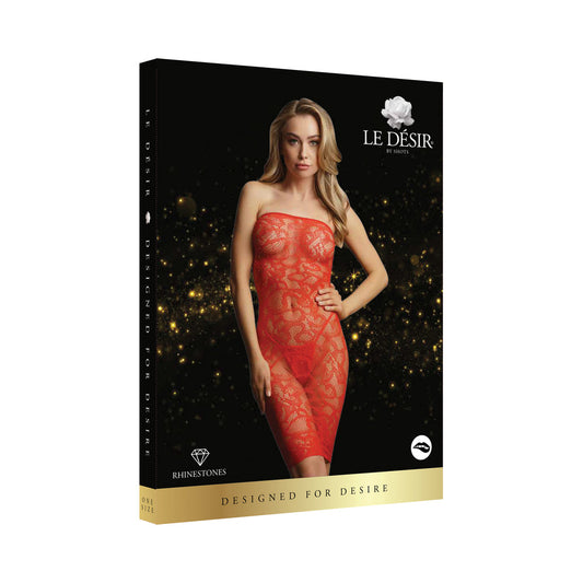 Shots Le Desir Star Rhinestone Dress Red O/S