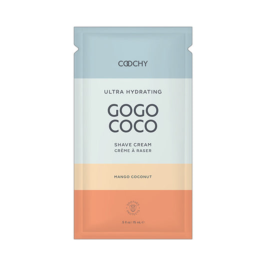 Coochy Ultra Hydrating Shave Cream Mango Coconut .35 fl oz./10 ml Foil 24-Piece Bulk Bag