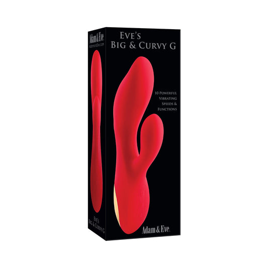 Adam & Eve Eve''s Big & Curvy G Rechargeable Vibrating Silicone Dual Stimulator Red