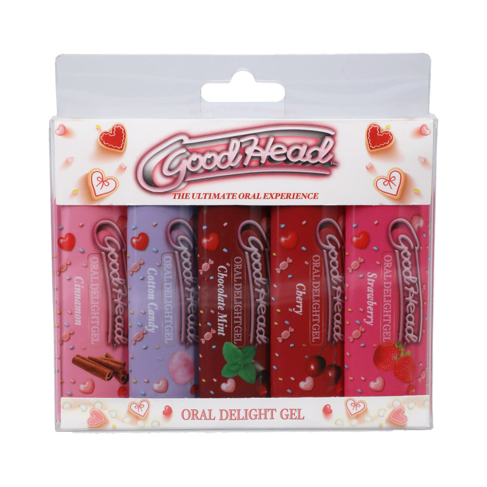 GoodHead Oral Delight Gel Strawberry,Cherry,Cotton Candy,Chocolate Mint,Cinnamon 5 Pack 1oz