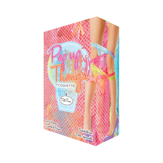 Coquette Pop Up Thong 4-Pack Assorted Colors O/S