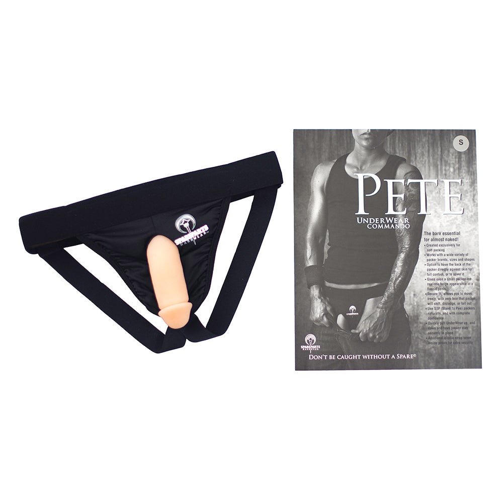 SpareParts Pete Commando Nylon Packing Jock Black Size XL