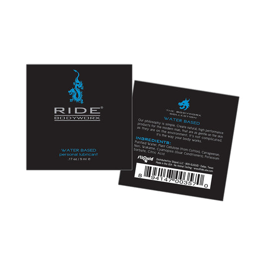 Ride BodyWorx Water Based Lubricant 0.17 oz. Pillow Packs (200 per bag)