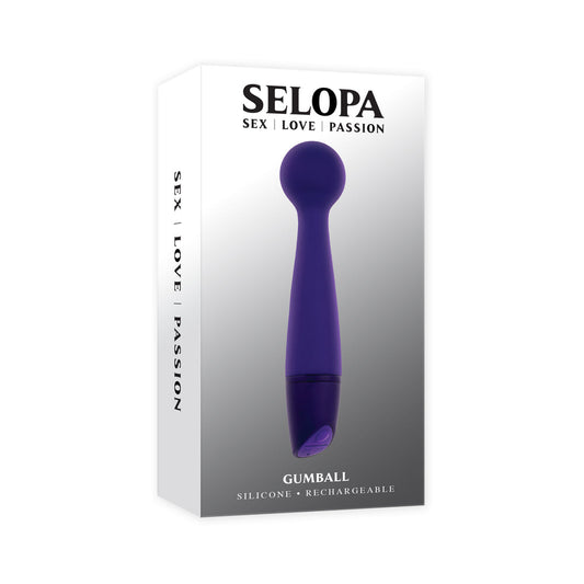 Selopa Gumball Rechargeable Slim Wand Silicone Purple