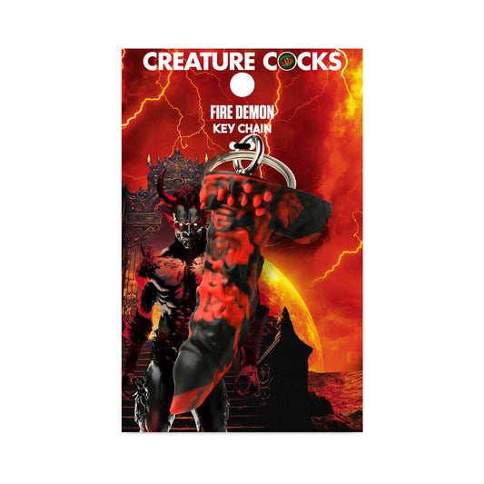 Creature Cocks Fire Demon Keychain