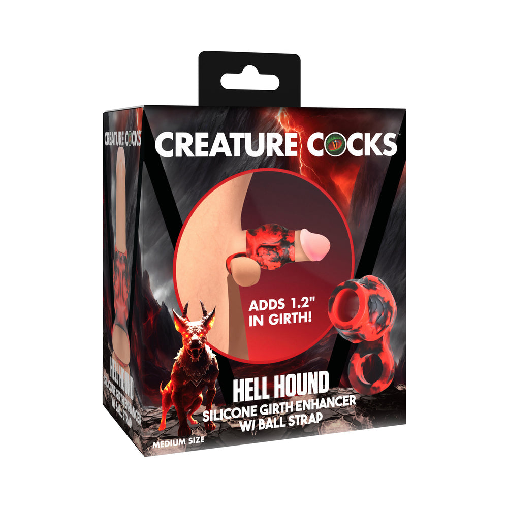 Creature Cocks Hell Hound Silicone Girth Enhancer with Ball Strap M