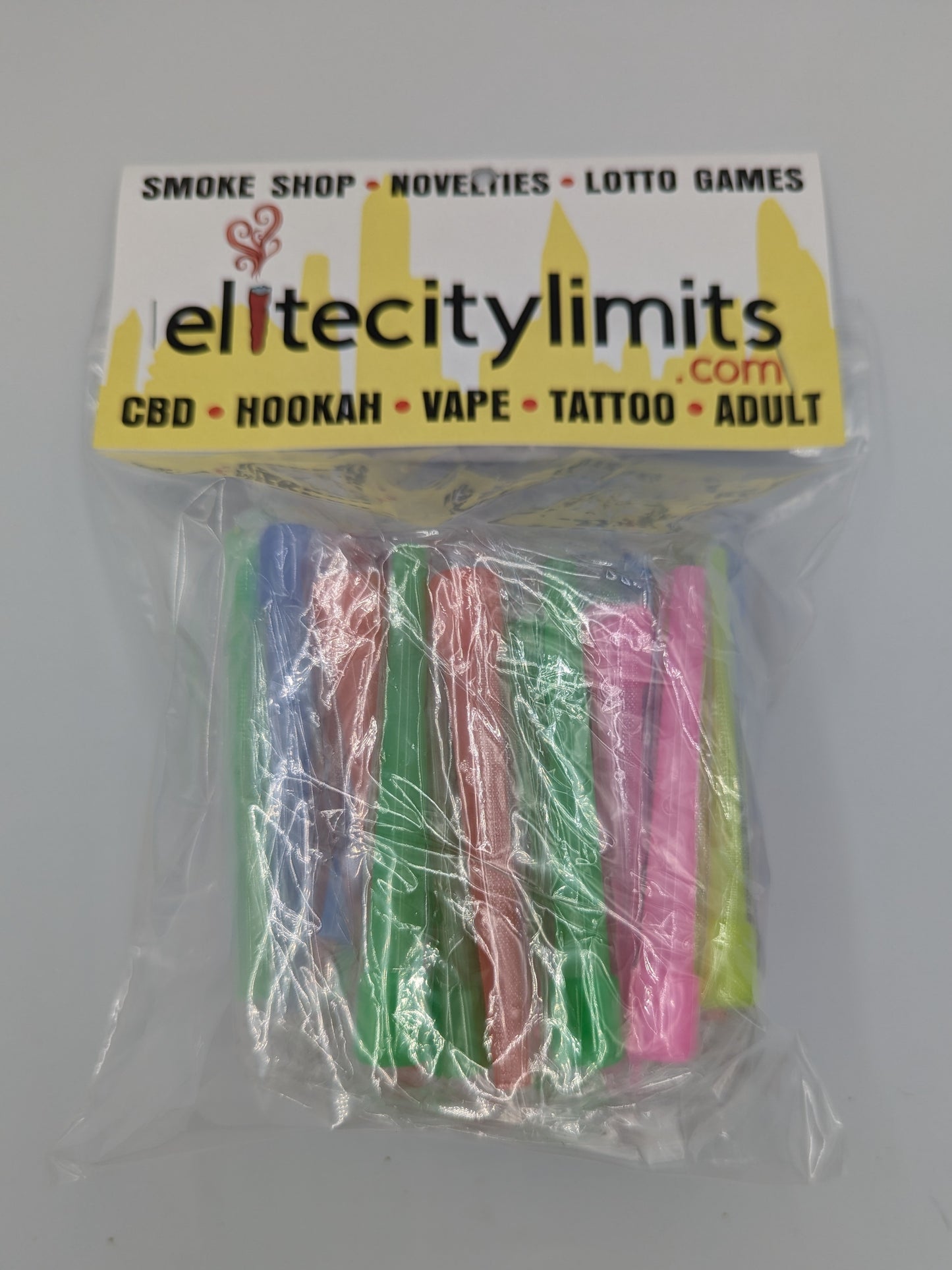 50ct. Asst. Colors Disposable Long Hookah Tips