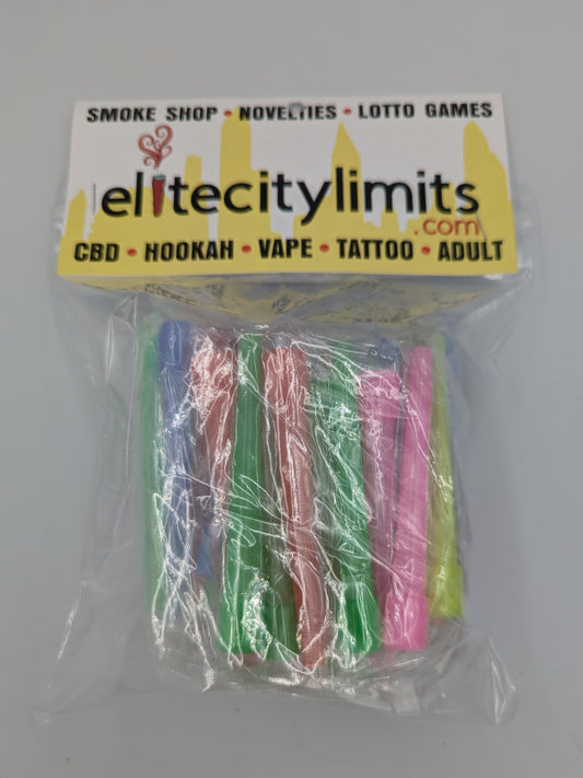 50ct. Asst. Colors Disposable Long Hookah Tips